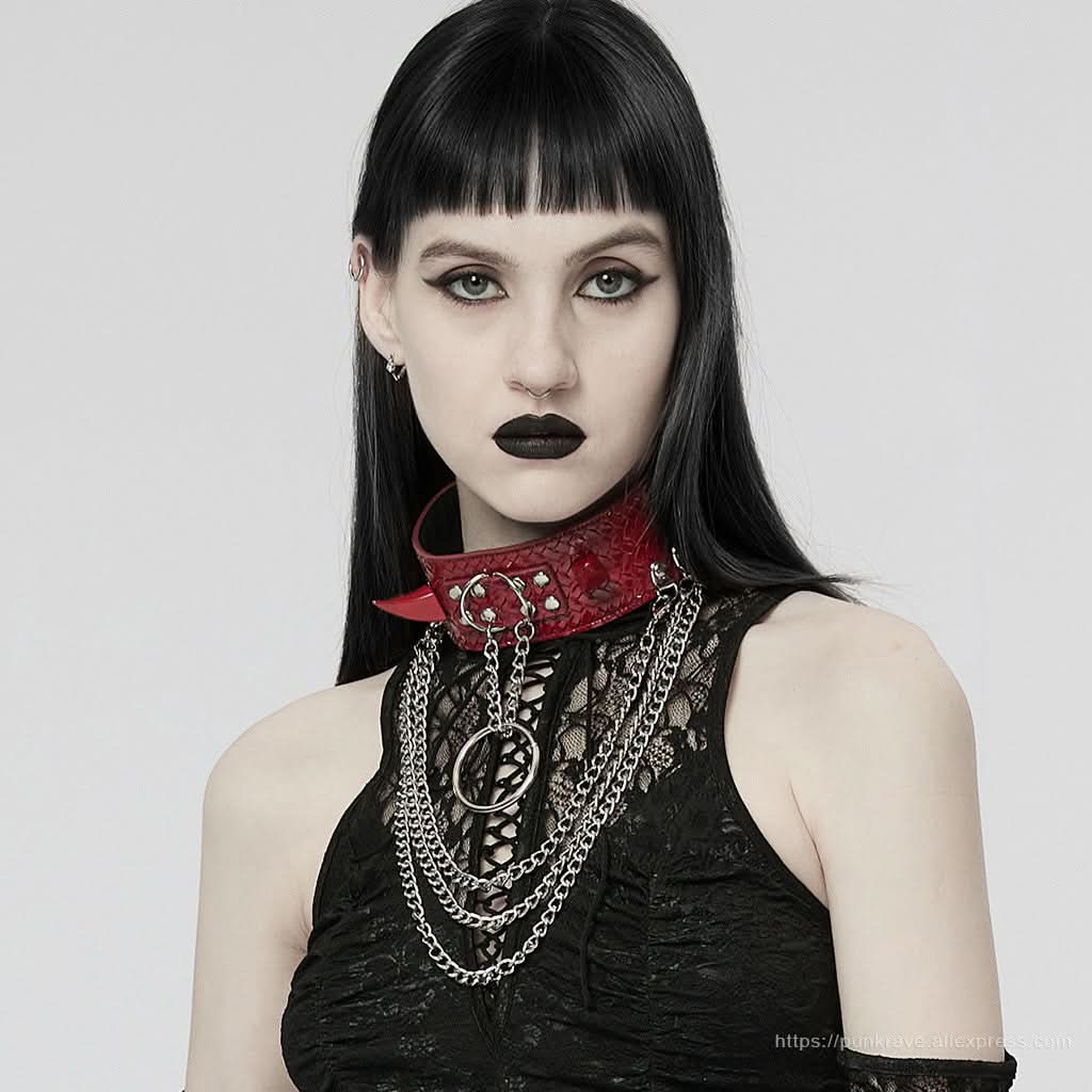 Eclipse Choker (Red) - PunkRave