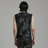 Misty Skies Gothic Eyelet Distressed Top Men's