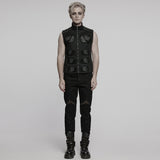 Phobos Cyberpunk Mesh Panelled Armor Vest Top Men's