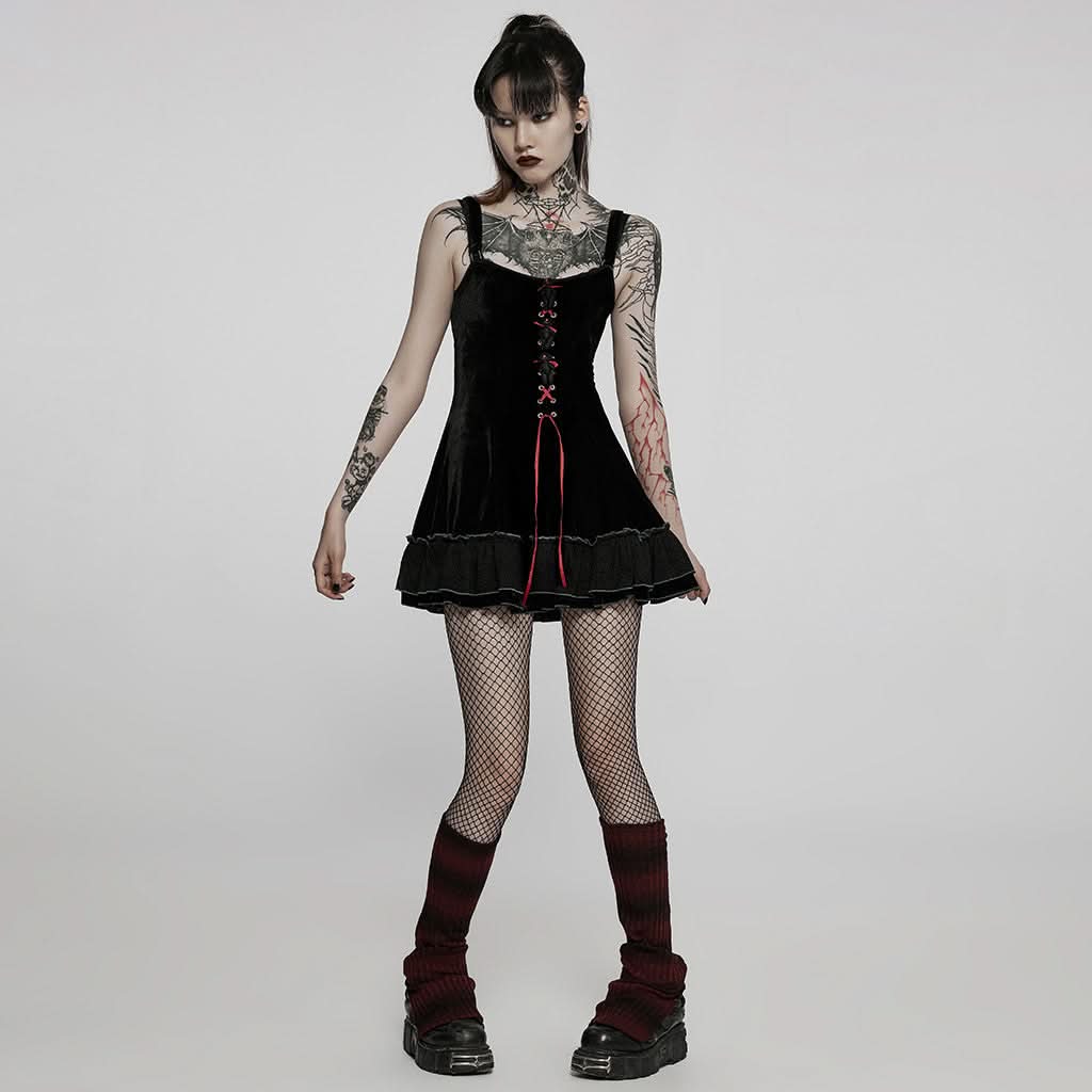 Nausicaa Keyhole Velvet Dress - PunkRave