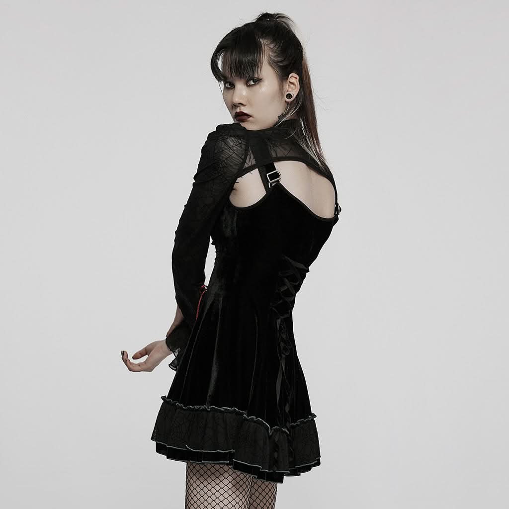 Nausicaa Keyhole Velvet Dress - PunkRave