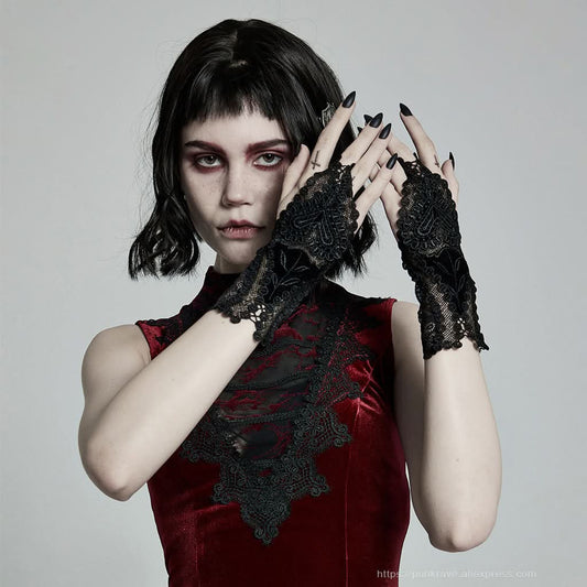 Andromeda Lace Gothic Gauntlets - PunkRave