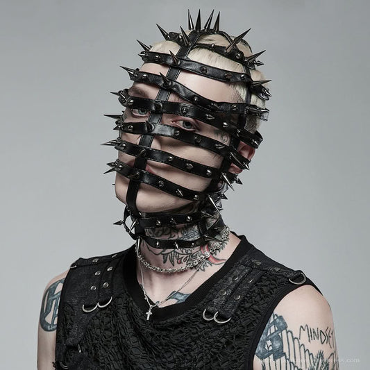 Straitjacket Supermodel Spiked Mask - PunkRave