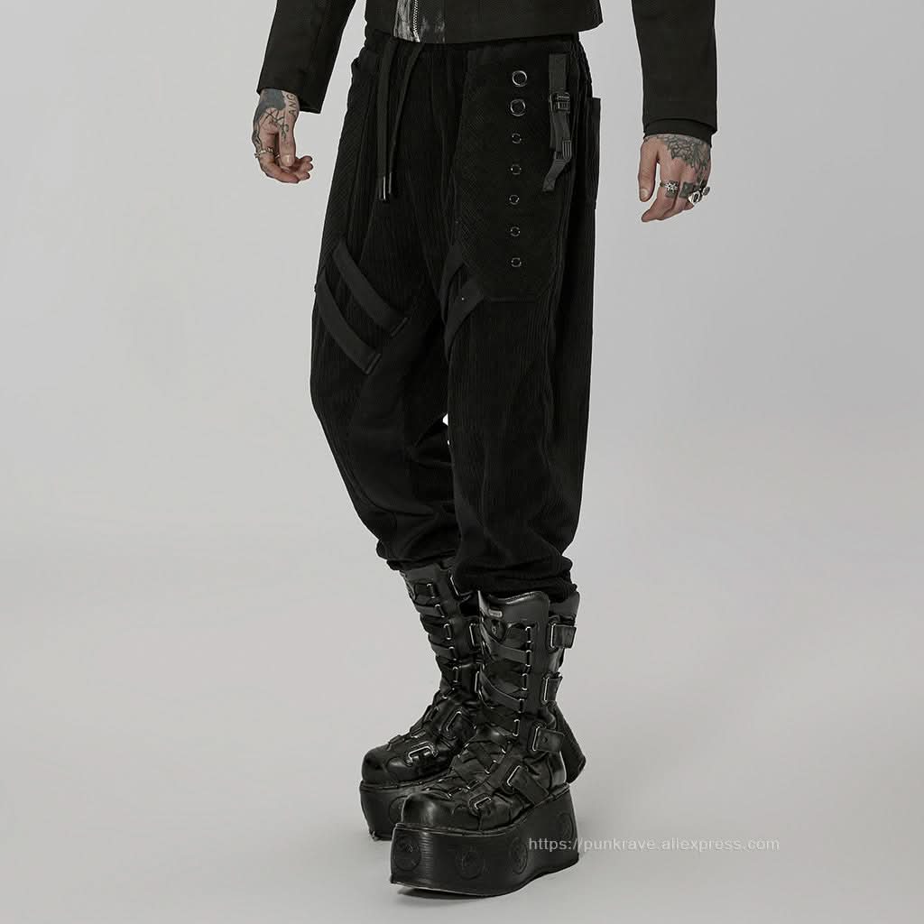 Mutiny Corduroy Trousers - Black - PunkRave