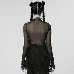 Melinda Sheer Mesh Turtleneck - PunkRave