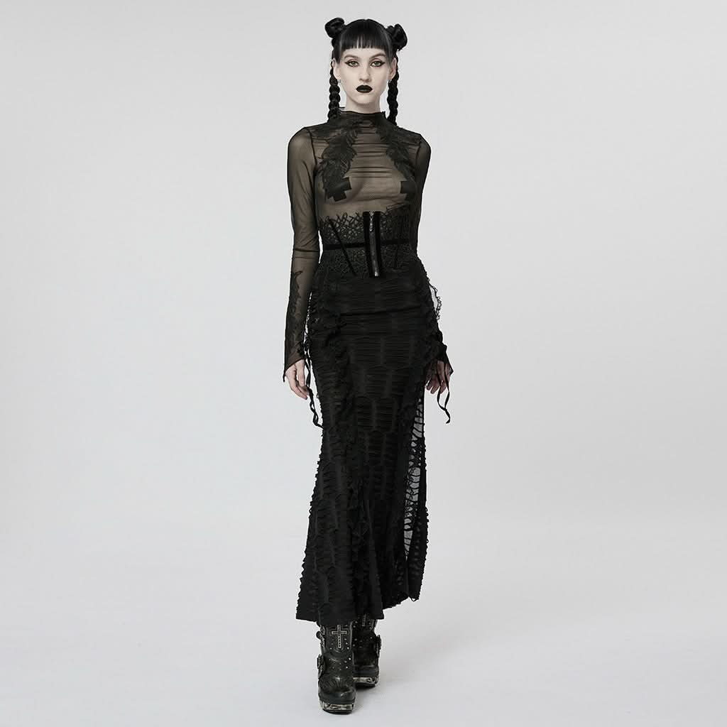 Melinda Sheer Mesh Turtleneck - PunkRave