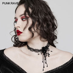 Occult Lace Choker - Black - PunkRave