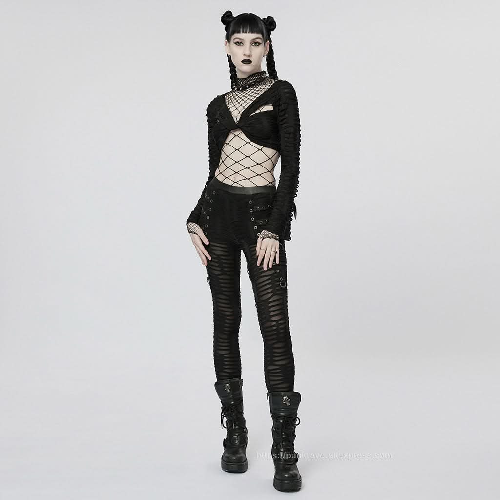 Echo Cropped Mesh Top - PunkRave