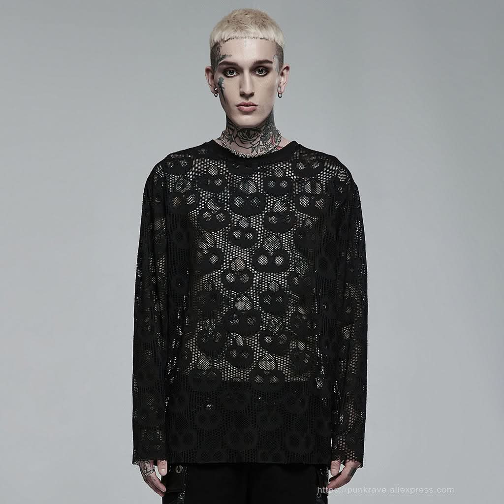 Killing Moon Mesh Skull Tee - PunkRave