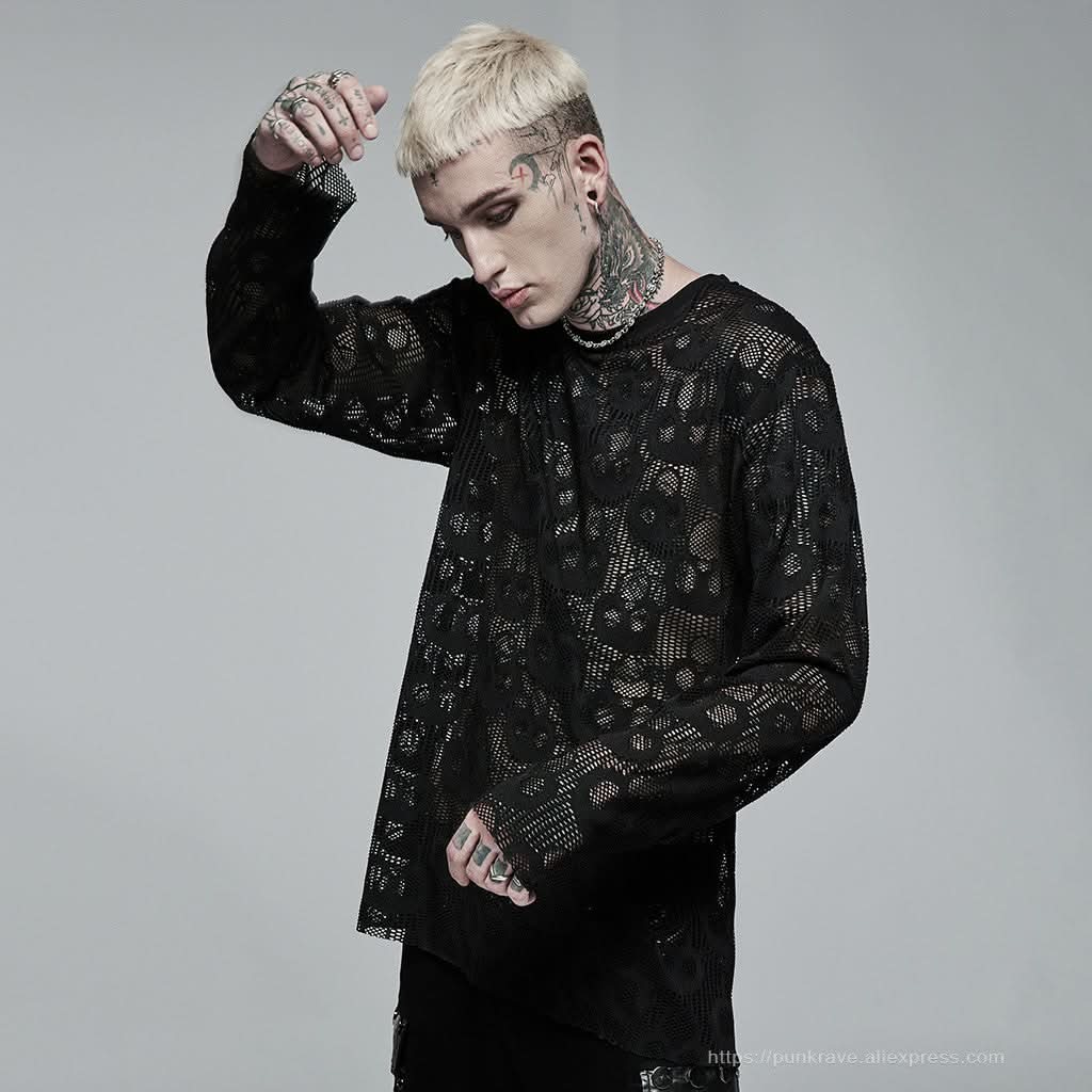 Killing Moon Mesh Skull Tee - PunkRave