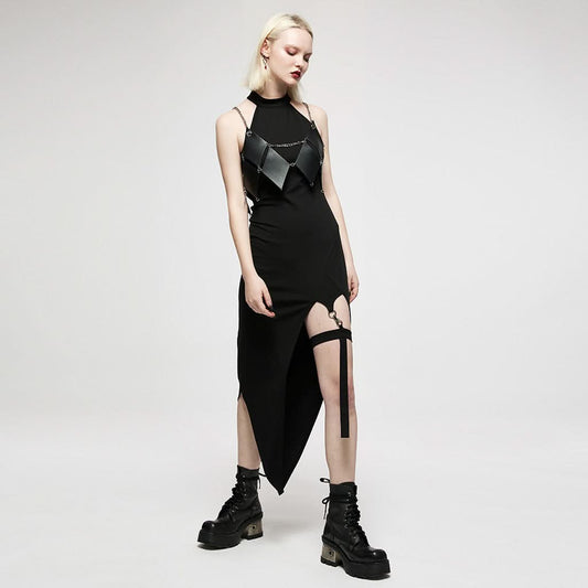Pagan Heart Halterneck Dress With Garter - PunkRave