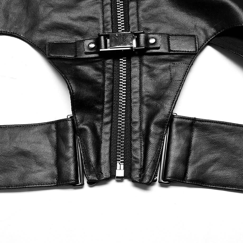 Live Wire PU Cropped Jacket - PunkRave