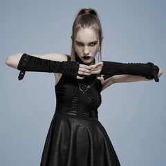 Skull & Crossbones - Distressed Gloves - PunkRave