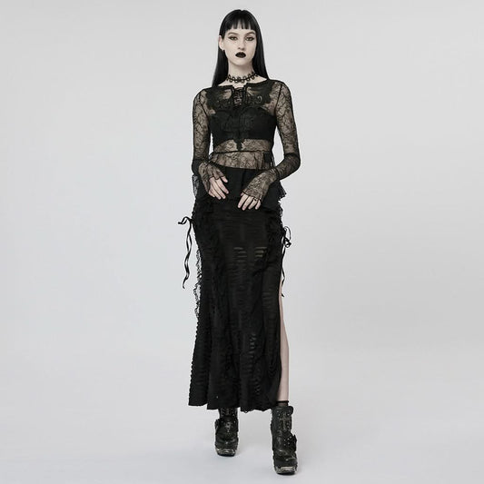 Witchy Whispers - Sheer Peplum Top - PunkRave