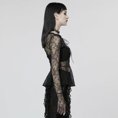 Witchy Whispers - Sheer Peplum Top - PunkRave