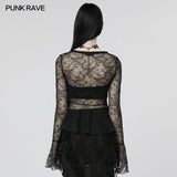Witchy Whispers - Sheer Peplum Top - PunkRave