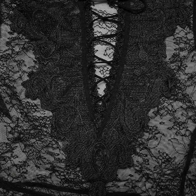 Witchy Whispers - Sheer Peplum Top - PunkRave