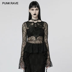 Witchy Whispers - Sheer Peplum Top - PunkRave