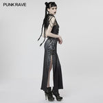 Inferno Threads - Printed Maxi Dress with Chains - PunkRave
