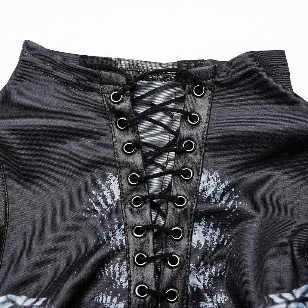 Inferno Threads - Printed Maxi Dress with Chains - PunkRave