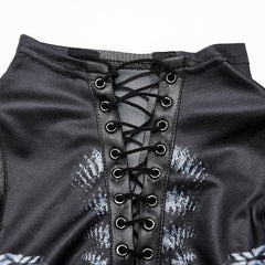 Inferno Threads - Printed Maxi Dress with Chains - PunkRave