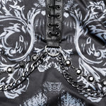 Inferno Threads - Printed Maxi Dress with Chains - PunkRave