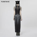 Inferno Threads - Printed Maxi Dress with Chains - PunkRave