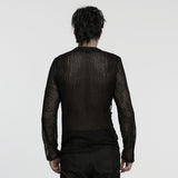 Wolfsbane Men's Gothic Mesh Longsleeve in Black