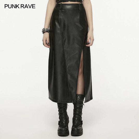 Blade Runaway - Punk High Waisted PU Skirt - PunkRave