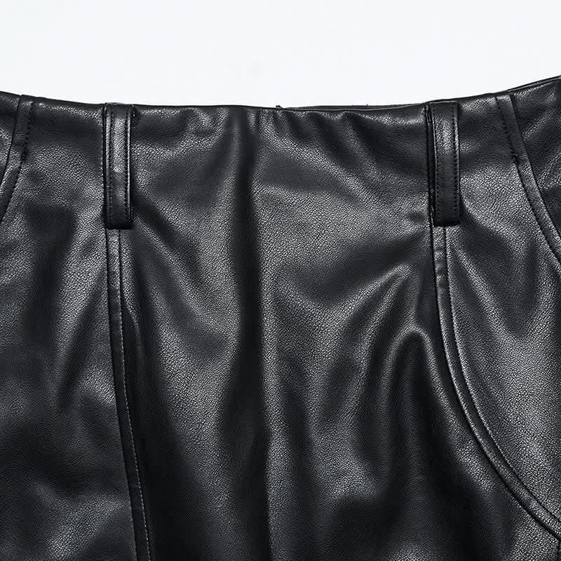 Blade Runaway - Punk High Waisted PU Skirt - PunkRave