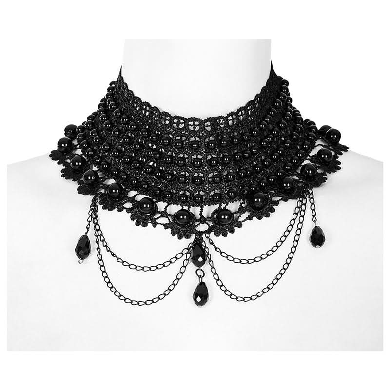 Satanas - Gothic Pearl Choker - PunkRave