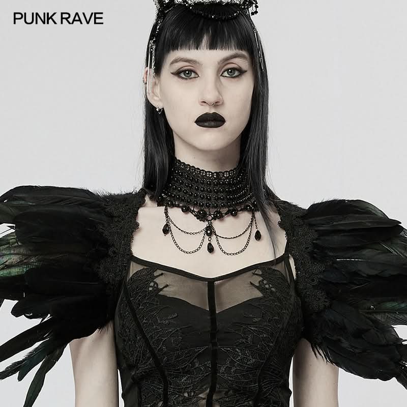 Satanas - Gothic Pearl Choker - PunkRave