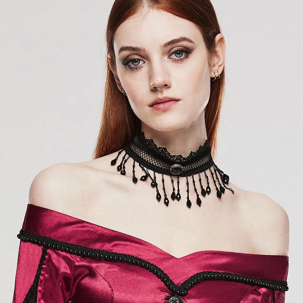 Nightshade - Gothic Bead Choker - PunkRave