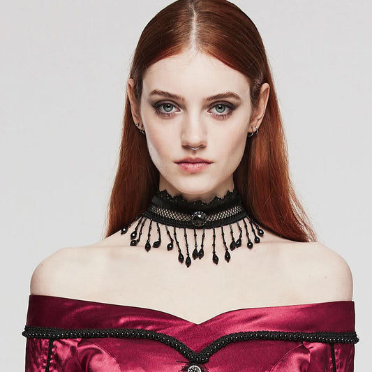 Nightshade - Gothic Bead Choker - PunkRave