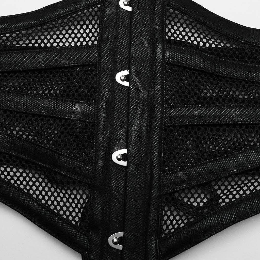 No Rules Revival - Punk PU and Mesh Corset - PunkRave