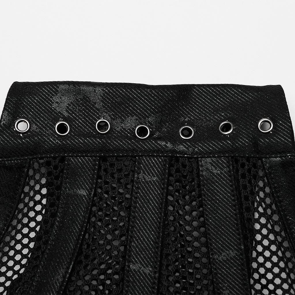 No Rules Revival - Punk PU and Mesh Corset - PunkRave