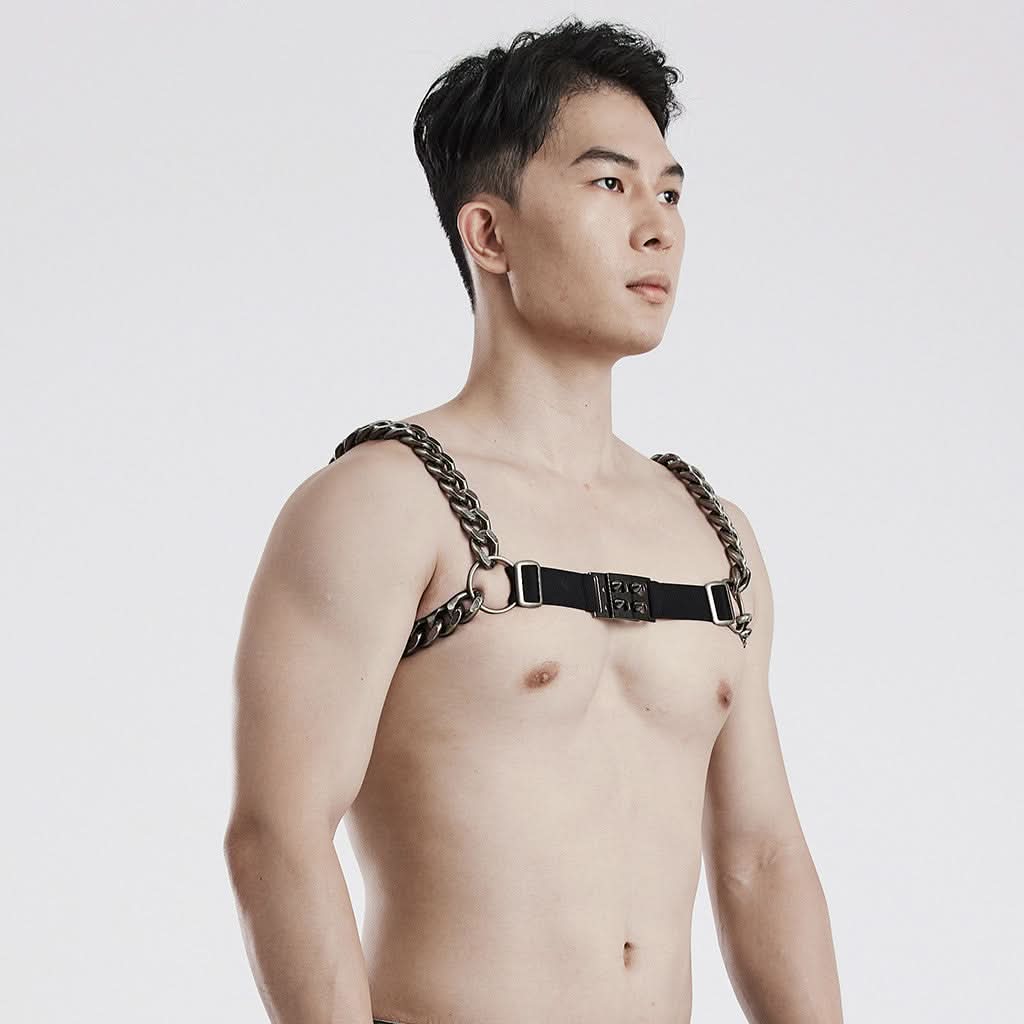 Chains and Leather - Punk Chain Harness - PunkRave