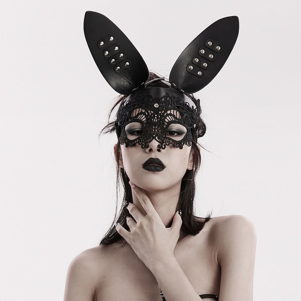 Vinyl Vamp - Gothic Mask with Bunny Ears - PunkRave