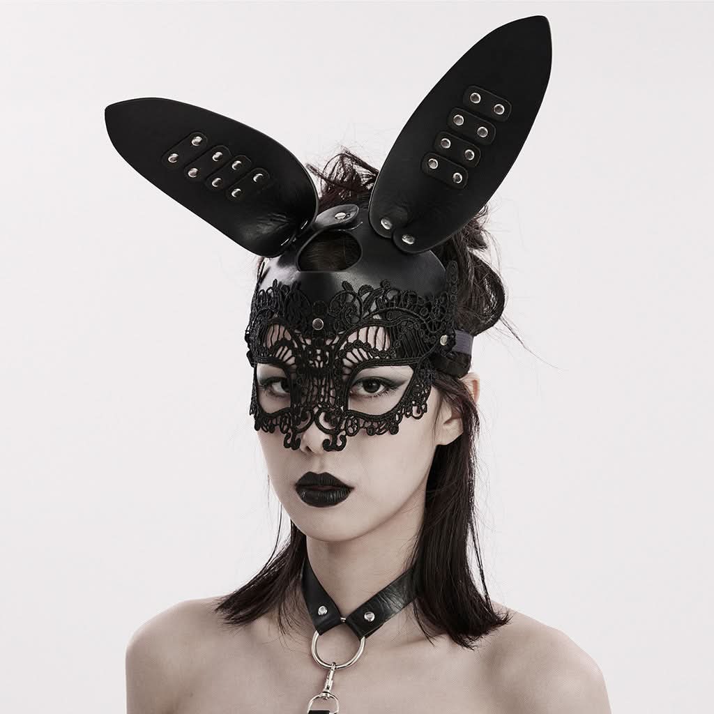 Vinyl Vamp - Gothic Mask with Bunny Ears - PunkRave