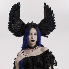 Ebon Labyrinth - Gothic Headpiece with Wings - PunkRave