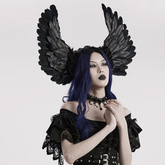 Ebon Labyrinth - Gothic Headpiece with Wings - PunkRave