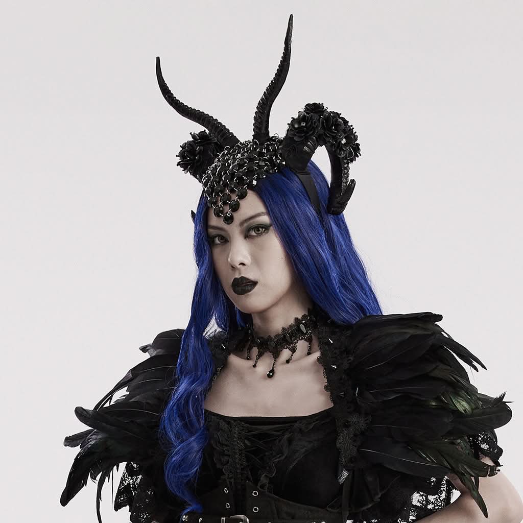 Inferno - Gothic Headpiece with Horns - PunkRave