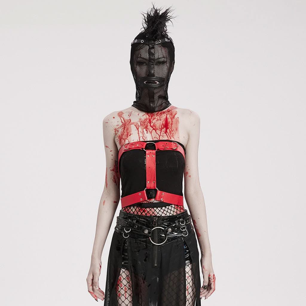 Hardcore Haven - Punk Mesh Mask With Mohawk - PunkRave