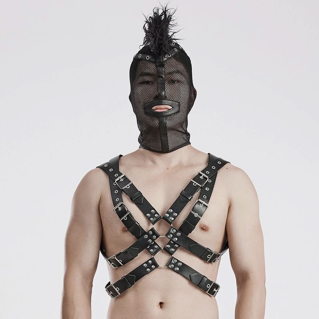 Hardcore Haven - Punk Mesh Mask With Mohawk - PunkRave