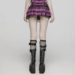 Lunar Plaid Mini Skirt (Nightshade) - PunkRave