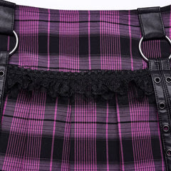 Lunar Plaid Mini Skirt (Nightshade) - PunkRave