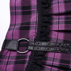 Lunar Plaid Mini Skirt (Nightshade) - PunkRave