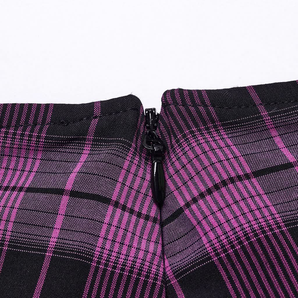 Lunar Plaid Mini Skirt (Nightshade) - PunkRave