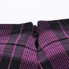 Lunar Plaid Mini Skirt (Nightshade) - PunkRave
