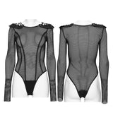 Epitaph Women's Gothic Fishnet Bodysuit in Black